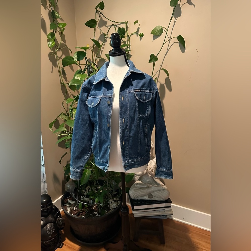 100% Cotton Vintage 1970s Large London Fog Blue Denim Jacket